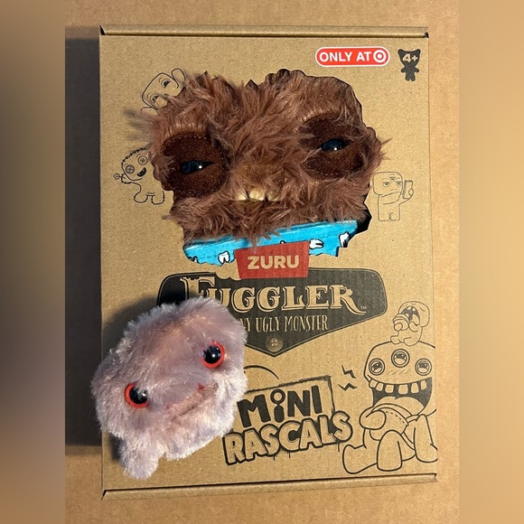 Fuggler Funny Ugly Monster Long Pile Mini Rascals 9” Brown Squidge - NEW - Picture 4 of 12